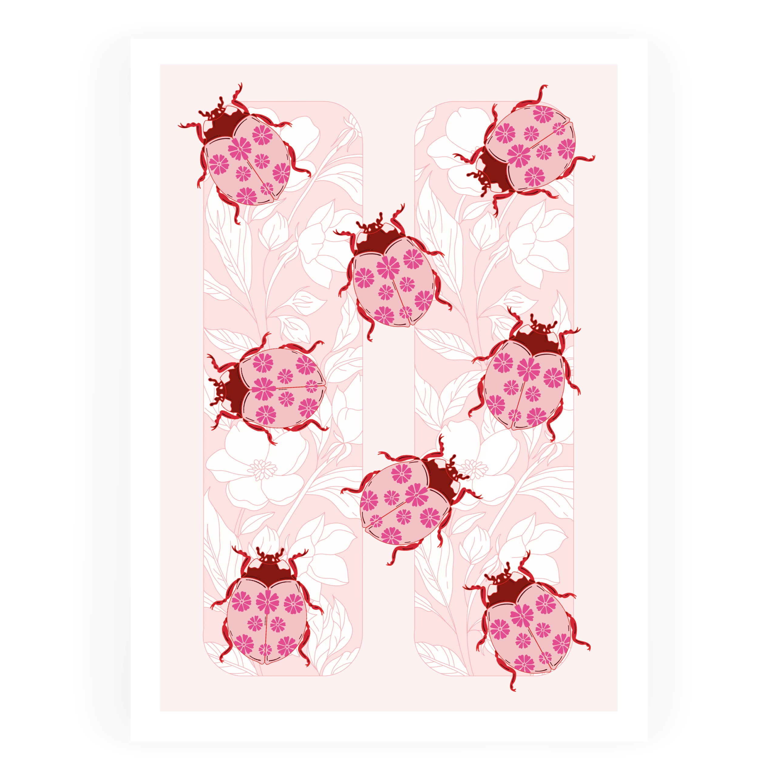 mes bêtes à bon dieu, coccinelle, rose, fleur, fleuri