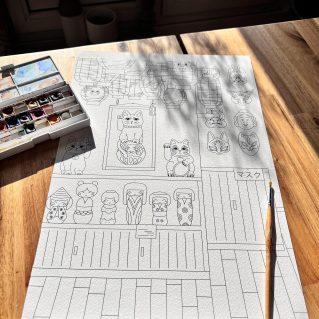 Coloriage XL « Maneki Neko »